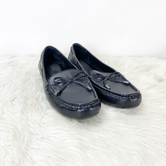 boc Shoes - BOC 9 M Womens Black Leather Carolann Driving Loafer Flats